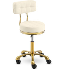 Chaise Tabouret Cosmetic Hoker avec dossier pour roues jusqu'à 150 kg Gela Beigo Gold
