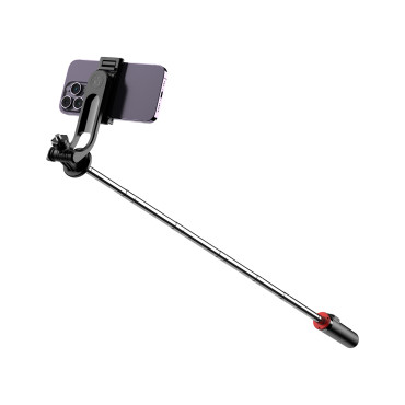 Selfie Stick Telescopic med fjärrkontrollstativ på telefonen 1.3m - svart