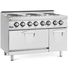 Elektrische keuken met ovenkast 6 branders 400 V 19,1 kW