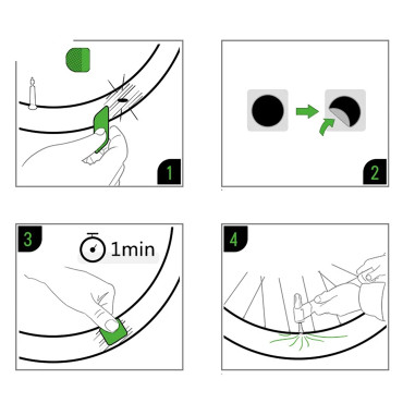 Reparationssatsplåster med lim ons. 2.4cm För patching cykelrör