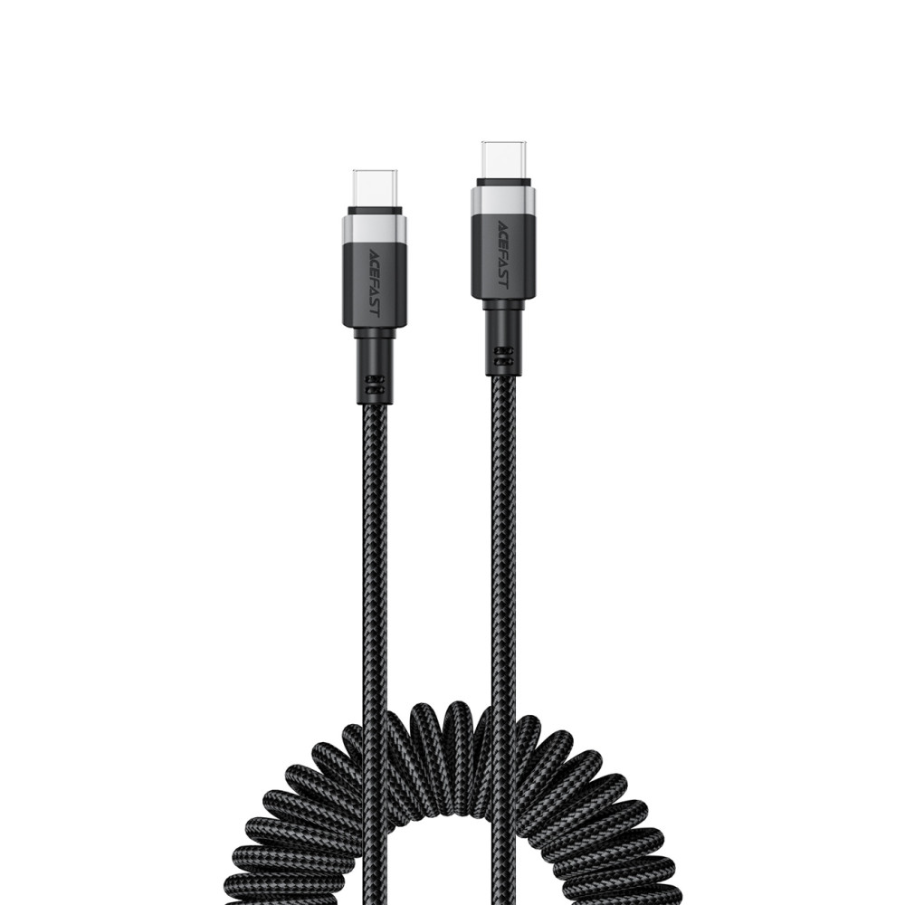 Καλώδιο σπειροειδούς καλωδίου USB-C - USB-C 480MB / S 3A 1.2m - μαύρο