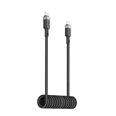 Káblová špirála Kábel USB-C - USB-C 480MB / S 3A 1.2m - čierna