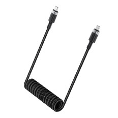 Kabel spiralkabel USB-C - USB-C 480MB / s 3A 1.2m - svart