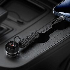 Kabelių spiralinis kabelis USB C - USB-C 480MB / S 3A 1.2m - juoda