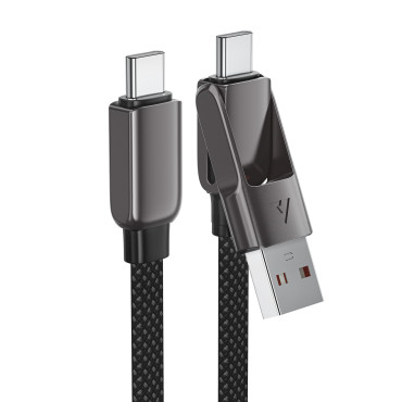 Kabel USB-C-kabel - USB-A / USB-C 480MB / S 3A 0.2m - Zwart
