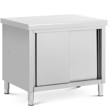 Tabela calculada da mesa de mesa com um armário de aço de 100 x 70 cm