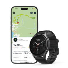 Smartwatch Hama 8900 GPS AMOLED 1.43 '' s silikonskim trakom - črna