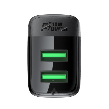 A86 2X USB-A-nätverksladdare - Svart