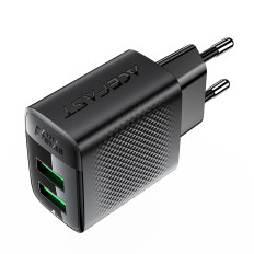 A86 2x USB-Omrežni polnilnik - črna