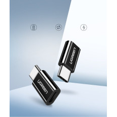 Sovittimen sovitin Micro USB: n kanssa USB-C-mustalla