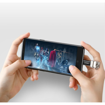 Adaptera adapteris ar mikro USB uz USB-C - melns