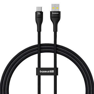 Καλώδιο φλας ανθεκτικό καλώδιο 2 USB-A - USB-C 100W 1M - Μαύρο