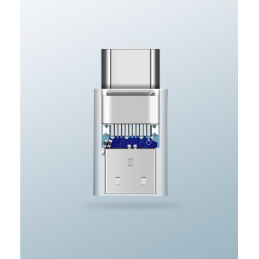 Adaptera adapteris ar mikro USB uz USB-C - melns