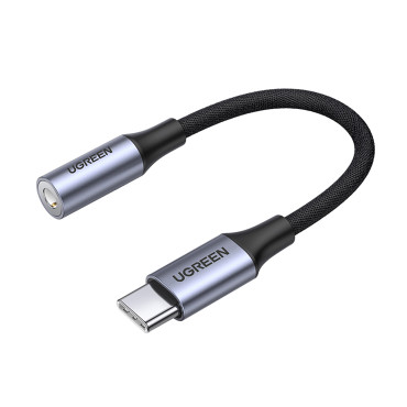Μίνι προσαρμογέας ακουστικών Jack 3,5 mm (θηλυκό) - USB-C (αρσενικό) 10cm - γκρι