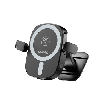 Suporte de carro para o telefone com um cockpit quadriculador quadriculado 15w - preto