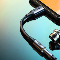 Mini Jack Headphone Adapter 3.5 mm (Kvinne) - USB-C (Mann) 10cm - Grå