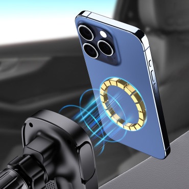 Imetnik avtomobilov za telefon s kockasto kockasto 15W - črna