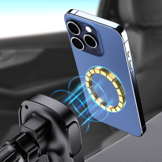 Imetnik avtomobilov za telefon s kockasto kockasto 15W - črna