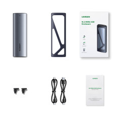 Mājokļu kabata Disk M.2 NVME 10Gbps + USB-C Cable - USB-A / USB-C - USB-C - melns