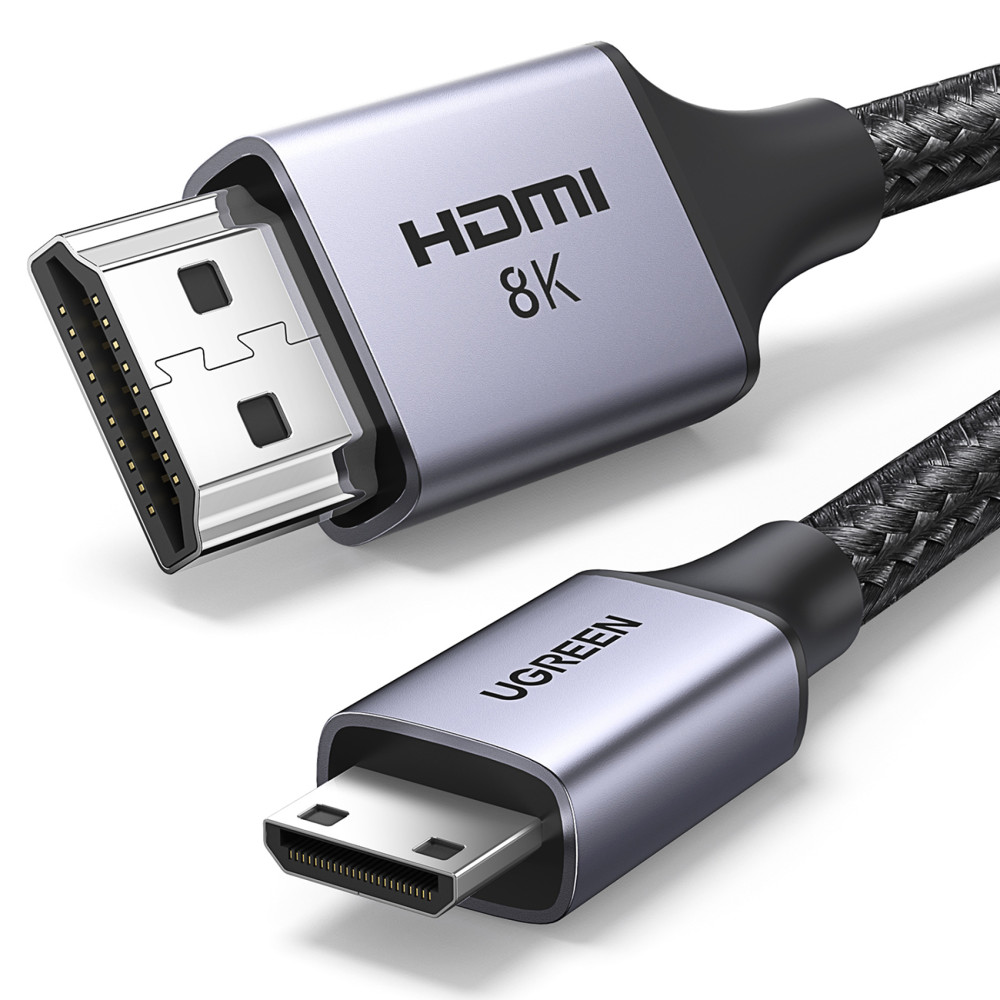 Mini HDMI kabel - HDMI 2,1 8K 1m - šedá