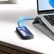Mājokļu kabata Disk M.2 NVME 10Gbps + USB-C Cable - USB-A / USB-C - USB-C - melns