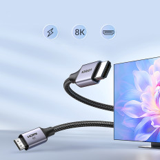 Mini HDMI kabel - HDMI 2,1 8K 1m - šedá
