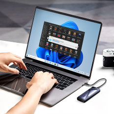 Τσέπη στέγασης για δίσκο M.2 NVME 10GBPS + καλώδιο USB-C - USB-A / USB-C - USB-C - μαύρο