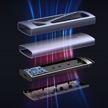 Mājokļu kabata Disk M.2 NVME 10Gbps + USB-C Cable - USB-A / USB-C - USB-C - melns