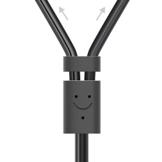 K audio audio kábel mini jack 3.5mm (ženský) - 2RCA (mužský) 1m - šedý