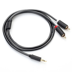 Káblový audio kábel 3,5 mm Mini Jack (Muž) - 2RCA (Muž) 1M - Gray
