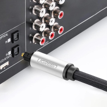 Káblový optický kábel Audio Fiber Optic Toslink SpDIF 1.5m - sivá