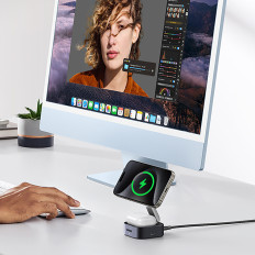 3in1 Magsafe Qi2 usb-c carregador de indução para fones de ouvido telefônicos - preto