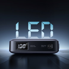 POWERBANK 5000MAH INTEGRERET USB-C (MALE) / USB-C (Kvinde) -stik - Grå