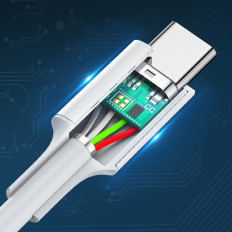 Kabel USB-C-kabel - USB-C PD QC AFC 1.5m - vit