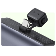 PowerBank 5000MAH integrēta USB-C (vīrietis) / USB-C (sieviete) savienotājs - pelēks