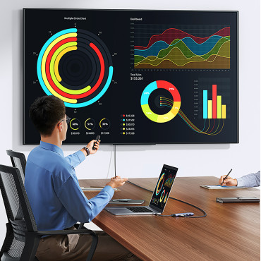 6W1 HUB USB-C προσαρμογέα - συσκευή ανάγνωσης καρτών HDMI / USB-A / SD TF - γκρι