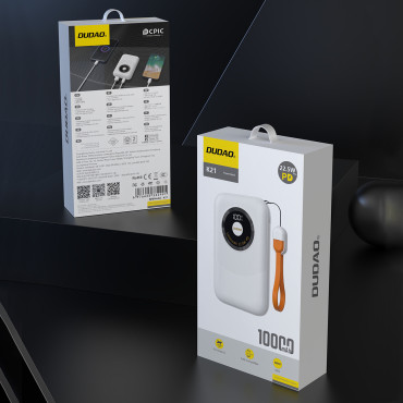 PowerBank K21 MINI 10000MAH 22.5W USB-A / USB-C - Bēšs