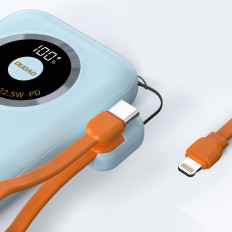 Powerbank K21 Mini 10000MAH 22.5W USB-A / USB-C - Blå