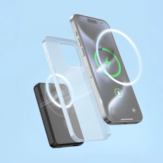 Powerbank K14S + 10000mAh med 20W USB-A / USB-C / MAGSAFE - Sort