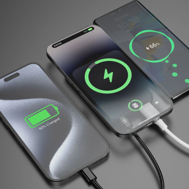 PowerBank K14S + 10000mAh ar 20W USB-A / USB-C / Magsafe - melns