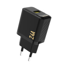 2.4A Chargeur de réseau USB-A - Noir