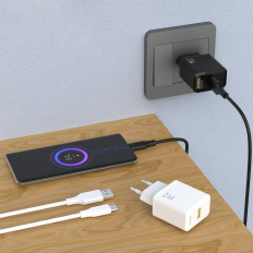 Carregador de rede 2.4a USB-A - Branco