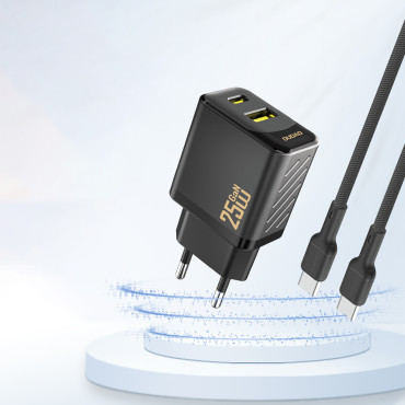Snabb USB-A USB-C - Svart nätverksladdare - Svart