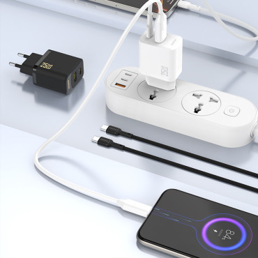 Sieťový nakladač 25W USB-C Gan - čierna