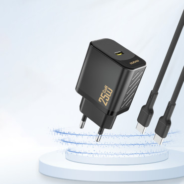 Sieťový nakladač 25W USB-C Gan - čierna