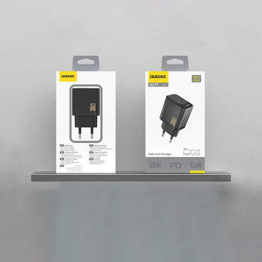 Snelle 30W PD GAN USB-C Netwerklader - zwart