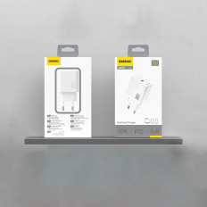 Hurtig 30W PD GAN USB-C Network Charger - Hvid