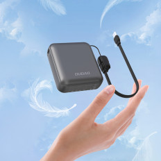 PowerBank K22 + 10000mAh ar 22,5W USB-C kabeļu kulonu - pelēks