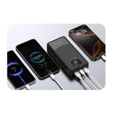 PowerBank K12PRO 20000MAH 22,5 W PD USB-A USB-C - čierna