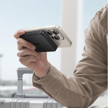 Powerbank Airwa II 10000mAh Qi2 Magsafe 22.5W USB-C 20v 3A 30cm kaabel - must